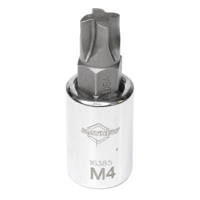 MAY16385 image(0) - Mayhew Mayhew No. 4 Mortorq® Short Insert Socket Bit, 3/8-Inch Drive