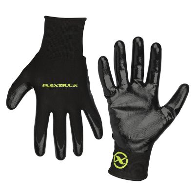 LEGGC100L-6X image(0) - Legacy Manufacturing Flexzilla® Nitrile Dip Gloves, Black, 6-Pack, L