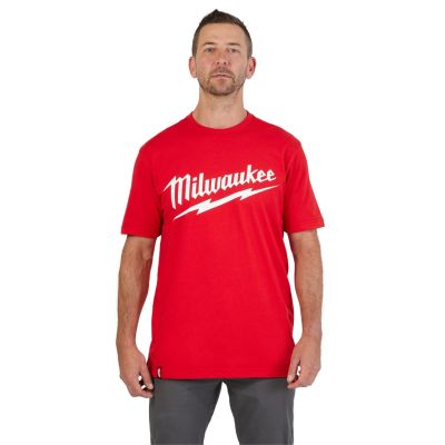 MLW607R-M image(0) - Milwaukee Tool Heavy Duty T-Shirt - Short Sleeve Logo Red M