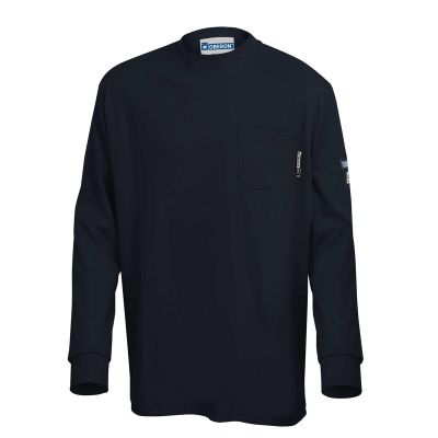 OBRZFI209-S image(0) - OBERON T-Shirt - 100% FR/Arc-Rated 7 oz Cotton Interlock - Long Sleeves - Navy - Size: S
