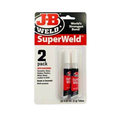 JBW33102 image(0) - J B Weld J-B Weld 33102 SuperWeld Glue - Clear Super Glue Tubes - 2 oz. - 2 Pack