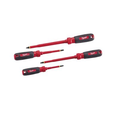 MLW48-22-2205 image(0) - Milwaukee Tool 4 PC 1000V Insulated Screwdriver Set with Square Recess