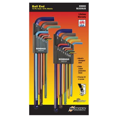 BND69600 image(0) - Bondhus Corp. 22PC Color Guard SAE/MET L Wrench Display