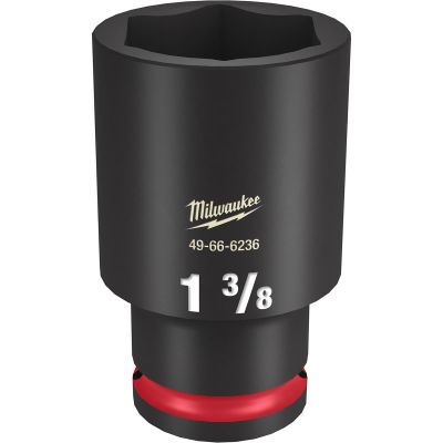 MLW49-66-6236 image(0) - Milwaukee Tool SHOCKWAVE Impact Duty  1/2"Drive 1-3/8" Deep 6 Point Socket