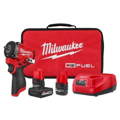 MLW2562-22 image(0) - Milwaukee Tool M12 FUEL™  Stubby 3/8" Impact Wrench Kit
