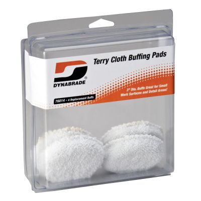 DYB76014 image(0) - Dynabrade 3" Terry-Cloth Buffing Pads (Four in clear pkg.)