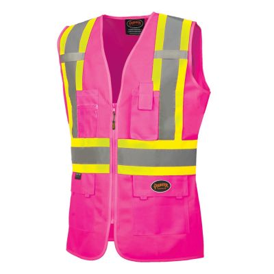 SRWV1021840U-M image(0) - Pioneer Pioneer - Women's Custom Fit Hi-Vis Mesh Back Safety Vest - Pink - Size Medium
