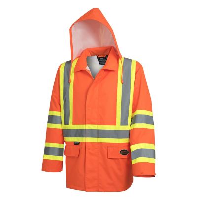 SRWV1081350U-S image(0) - Pioneer Pioneer - Hi-Vis Safety Rainwear Jacket - Orange - Size Small