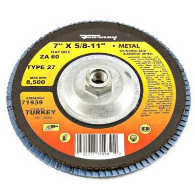 FOR71939-5 image(0) - Forney Industries Flap Disc, Type 27, 7 in x 5/8 in-11, ZA60 5 PK