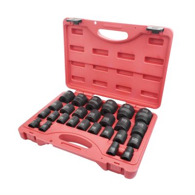 KTI38101 image(0) - K Tool International 26 Piece Metric Impact Socket Set 1/2" Drive - Short