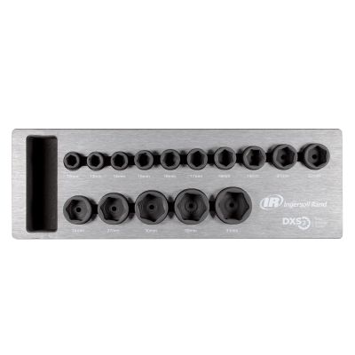 IRTDXSK2M15 image(0) - Ingersoll Rand DXS2 Drive Hex Metric Impact Socket Set, 15-Piece