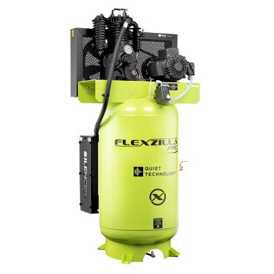 LEGFS05V080I1 image(0) - Legacy Manufacturing Flexzilla® Pro Piston Air Compressor with Silencer™, 1-Phase, Stationary, 5 HP, 80 Gallon, 2-Stage, Vertical, ZillaGreen™