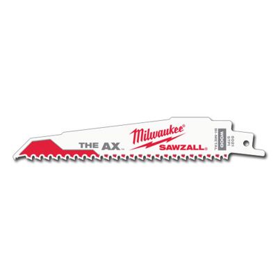 MLW48-00-5021 image(0) - Milwaukee Tool 6" 5 TPI The Ax Sawzall  Blade (5 Pk)