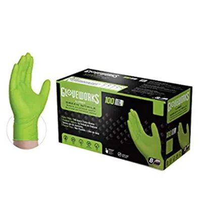 AMXGWGN49100 image(0) - Ammex Corporation Gloveworks HD Green Nitrile Diamond Grip XXL