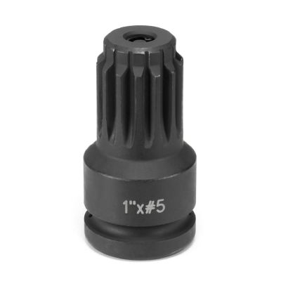 GRE4011A image(0) - Grey Pneumatic 1IN F x #5 Spline M Adapter w/ Lock Button