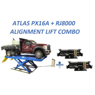 ATEATPK-PX16ACF-COMBO-FPD image(0) - Atlas Equipment PX16A Scissor Alignment Lift and RJ8 Rolling Jacks Combo