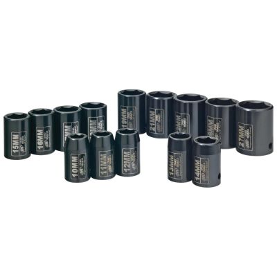 IRTSK4M14N image(0) - Ingersoll Rand 1/2" Drive Hex Universal Metric Impact Socket Set, 14-Piece