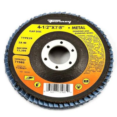 FOR71985-5 image(0) - Forney Industries Flap Disc, Type 29, 4-1/2 in x 7/8 in, ZA40 5 PK