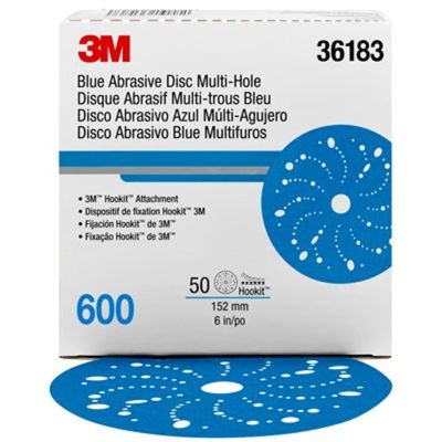 MMM36183 image(0) - 3M 3M Hookit Blue Abrasive Disc Multihole 36183 (4PK)