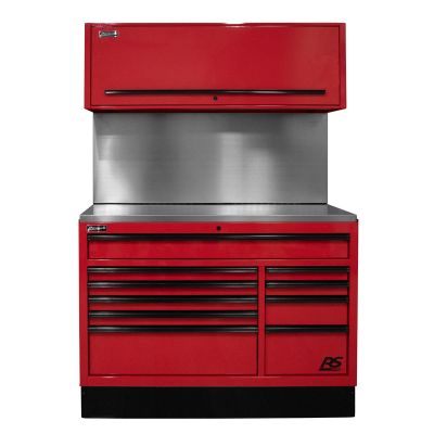 HOMRDCTS54001 image(0) - Homak Manufacturing 54 in. CTS Centralized Tool Storage with Solid Back Splash Set, Red