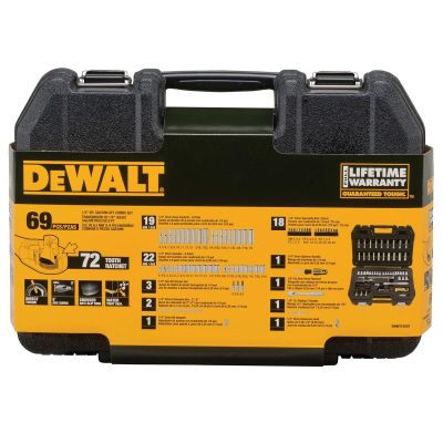 DWTDWMT19259 image(0) - DeWalt DEWALT 69PC 1/4 SAE/MM SOCKET SET