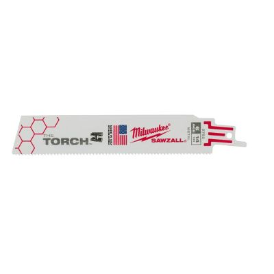 MLW48-00-5782 image(0) - Milwaukee Tool 6" 14 TPI The Torch SAWZALL Blades (5 Pk)