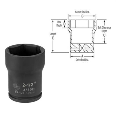 GRE3788D image(0) - Grey Pneumatic SOC 2-3/4 3/4D IMP PINION LCKNT 6PT DP BLK