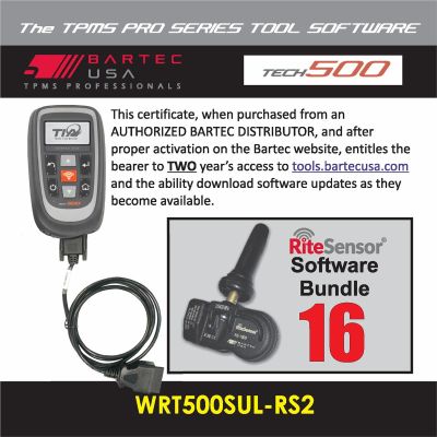 BATWRT500SULRS2E image(0) - 2 Year Software License for the Tech500 w/ 16 RITE-SENSORS
