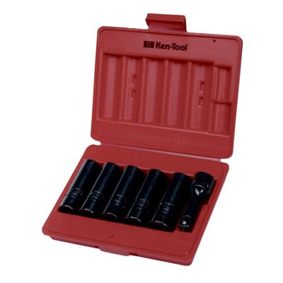 KEN30113 image(0) - Ken-tool 6PC DEEP THINWALL INPACT SOCKET SET