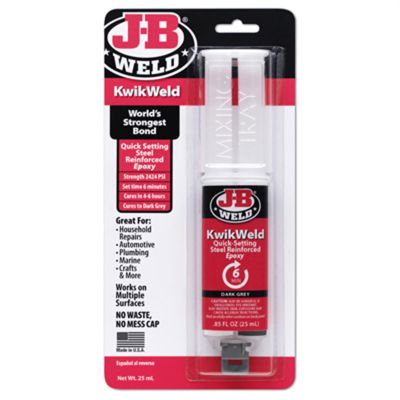 JBW50176 image(0) - J-B Weld 50176 KwikWeld Steel Reinforced Epoxy Syringe - 25 ml.