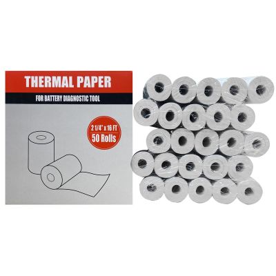 AULBTPAPER50 image(0) - Autel Battery Tester Paper Roll - 50 Pack : Bulk Box of (50) Battery Tester Thermal Paper Rolls for BT608