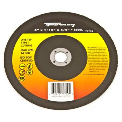 FOR71799-5 image(0) - Forney Industries Cut-Off Wheel, Metal, Type 1, 6 in x 1/16 in x 5/8 in 5 PK
