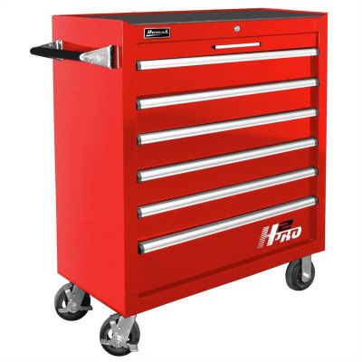 HOMRD04036061 image(0) - Homak Manufacturing H2Pro Series 36" 6-Drawer Roller Cabinet, Red