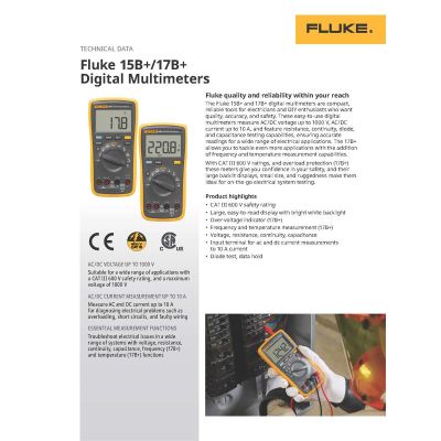 FLU17BPLUS image(3) - Fluke Fluke 17B+ Digital Multimeter Basic DMM W/Temperature, CAT III