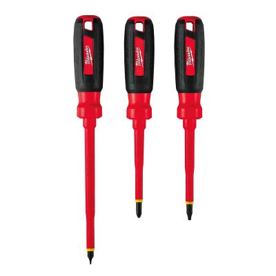 MLW48-22-2202 image(0) - Milwaukee Tool 3 PC 1000V Insulated Screwdriver Set