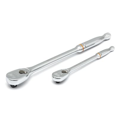 KDT81268T image(0) - GearWrench 2 Pc. 1/4", 3/8" Drive 90 Tooth Long Hndl Ratchet Set