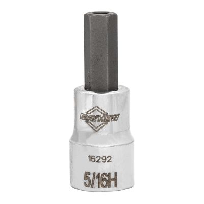 MAY16292 image(0) - Mayhew Mayhew 5/16-Inch Tamper SAE Hex Short Insert Socket Bit, 3/8-Inch Drive