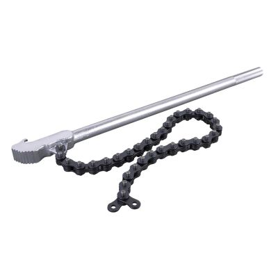 CAL87000 image(0) - Cal-Van Tools Use to loosen and or grip an array of round, square, or other multifaceted objects with a 24" heat-treated chain, 20" chrome-plated handle for extra leverage, and knurled handle for grip.