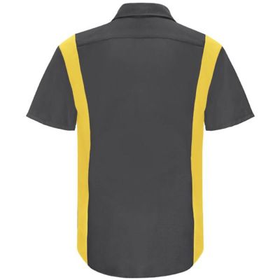 VFISY32CY-RG-L image(0) - Workwear Outfitters Men's Long Sleeve Perform Plus Shop Shirt w/ Oilblok Tech Charcoal/Yellow, Large