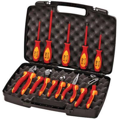 KNP9K989830US image(0) - KNIPEX 10-Piece Pliers/Screwdriver Tool Set in Hard Case