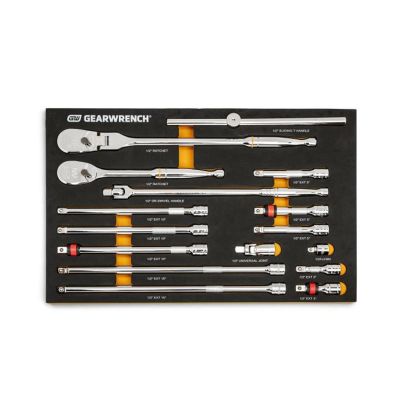 KDT86522 image(0) - Gearwrench 18 Pc. 1/2" 90-Tooth Ratchet & Drive Tool Set