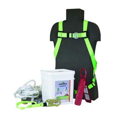 SRWV8257282 image(0) - PeakWorks - RK7 Series Reusable Roofer's Kits: Harness, Rope Grab, 25' Vertical Lifeline, Roof Bracket