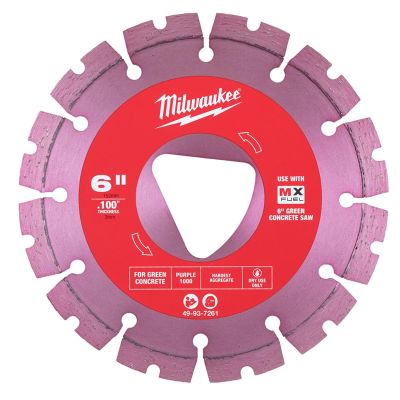 MLW49-93-7261 image(0) - Milwaukee Tool Purple 6” x .100” Diamond Blade for Green Concrete