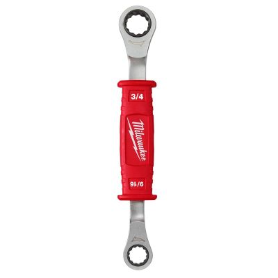 MLW48-22-9211 image(0) - Milwaukee Tool Lineman�s 2in1 Insulated Ratcheting Box Wrench