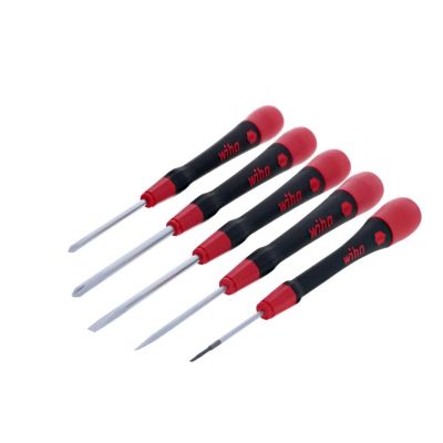 WIH26195 image(0) - Wiha Tools 5 Piece Set Includes: Slotted 1.5mmx40mm, 2.5mmx50mm, 3.5mmx60mm and Phillips #0x50mm, #1x60mm