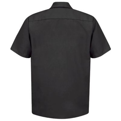 VFISP24BK-SS-6XL image(0) - Workwear Outfitters Mens's Short Sleeve Indust. Work Shirt Black, 6XL