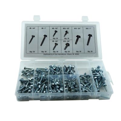 KTI00085 image(0) - K Tool International 200-Piece Hex Head Washer Drill Kit