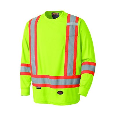 SRWV1051260U-3XL image(0) - Pioneer Pioneer - Birdseye Long-Sleeved Safety Shirt - Hi-Viz Yellow/Green - Size 3XL