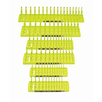 HNE92016 image(0) - 6 Piece 3 Row Socket Tray Set - Hi-Viz Yellow