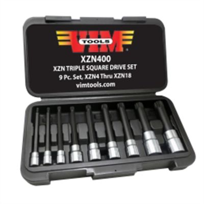 VIMXZN400 image(0) - VIM TOOLS 9-Piece XZN Triple Square, Spline Drive Bit Set